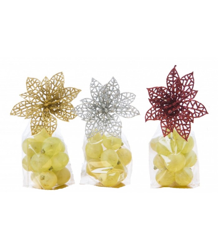 Pack 12 uvas Flor de la Suerte - www.bolsasdecotillon.com