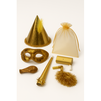 Bolsa de cotillón deluxe organza en color oro  www.bolsasdecotillon.com