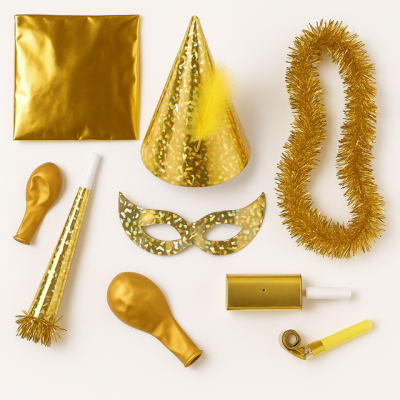 COTILLON HOLOGRÁFICO ORO