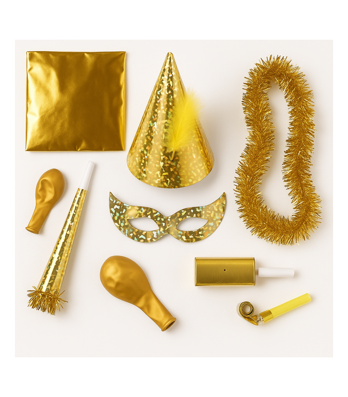 COTILLON HOLOGRÁFICO ORO